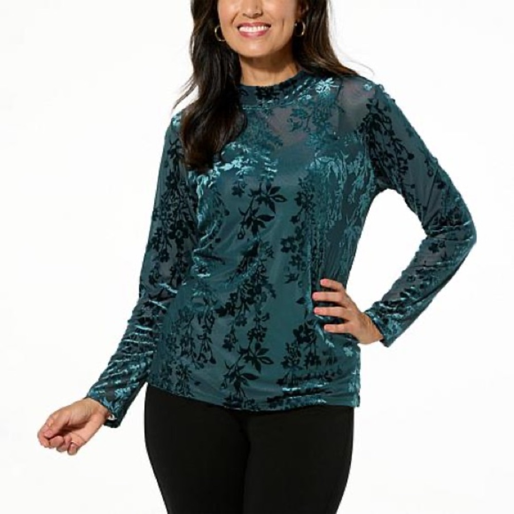 Floral Velvet Long Sleeve Dress